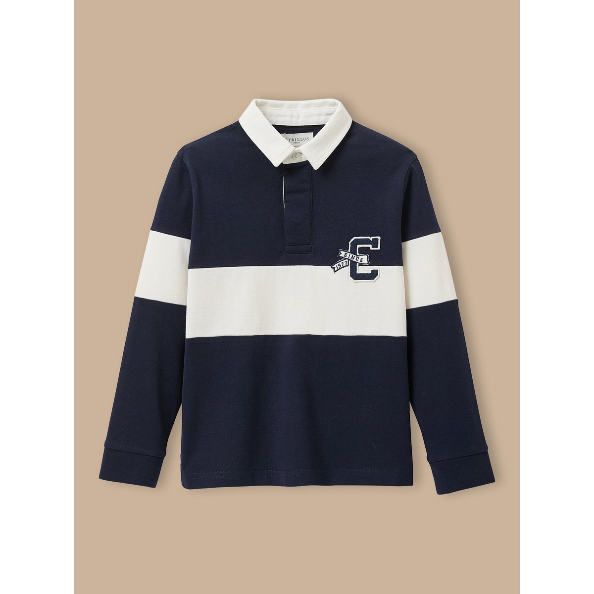 Polo rugby Colorblock marine, CYRILLUS