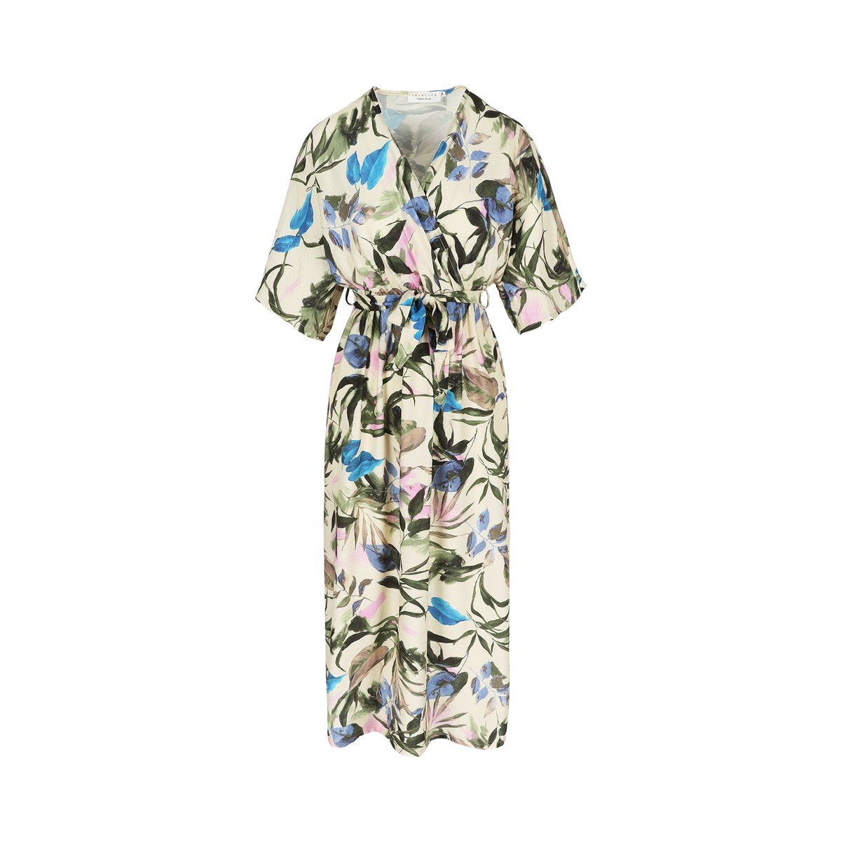 Robe cache-coeur à imprimé fleuri blanc vanille, LOLALIZA