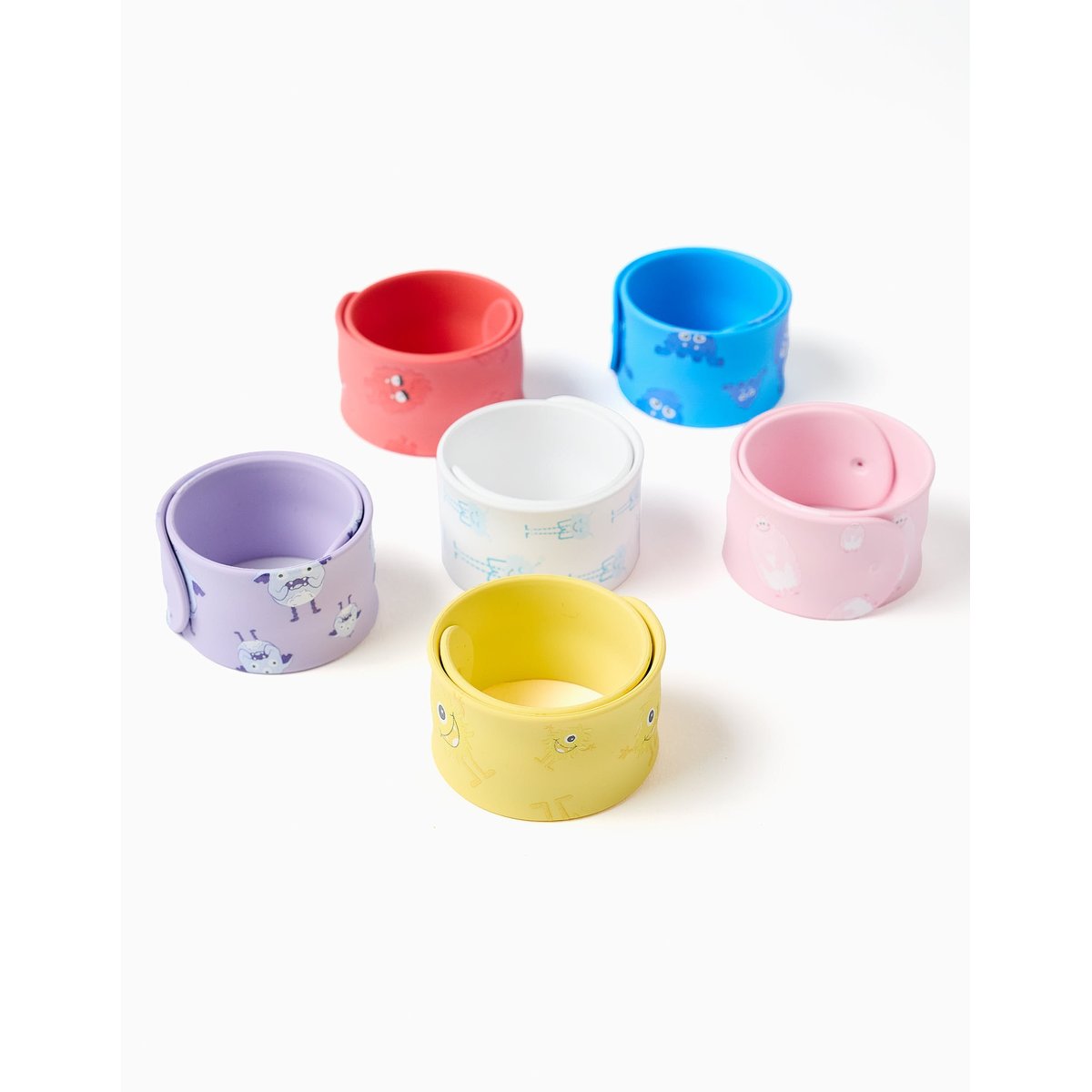 Lot de 6 Bracelets Slap & Strap Émotions multicolore, ZIPPY
