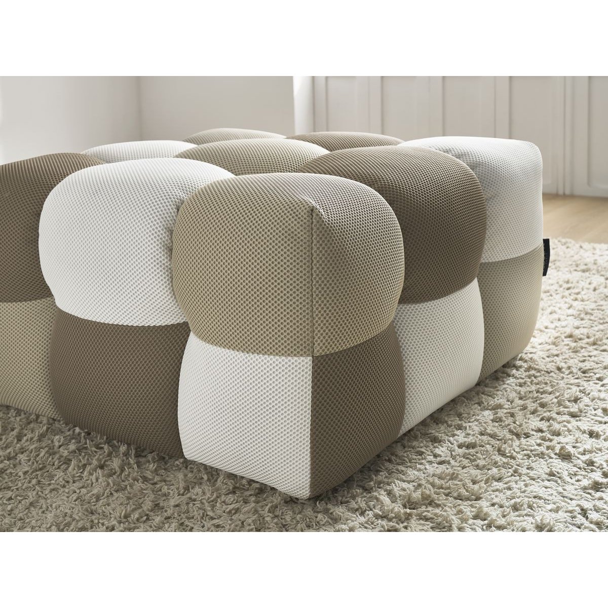 Pouf tissu mesh, CLOUD multicolore, BOBOCHIC