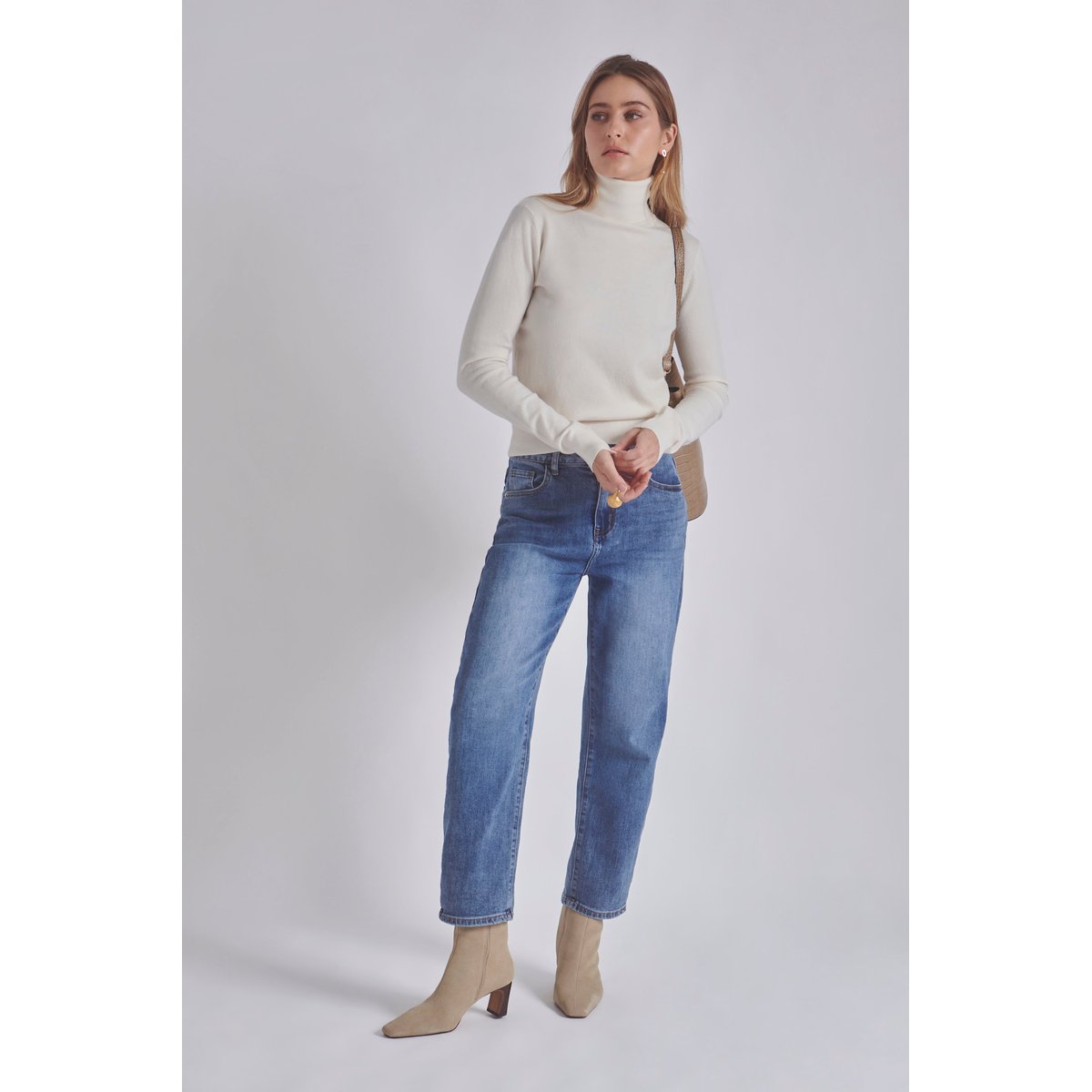 Pull col roulé SIMON blanc creme, BENOA