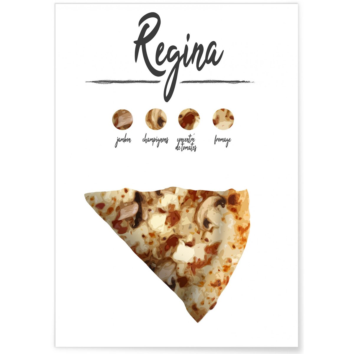 Affiche Pizza Regina blanc, L'AFFICHERIE
