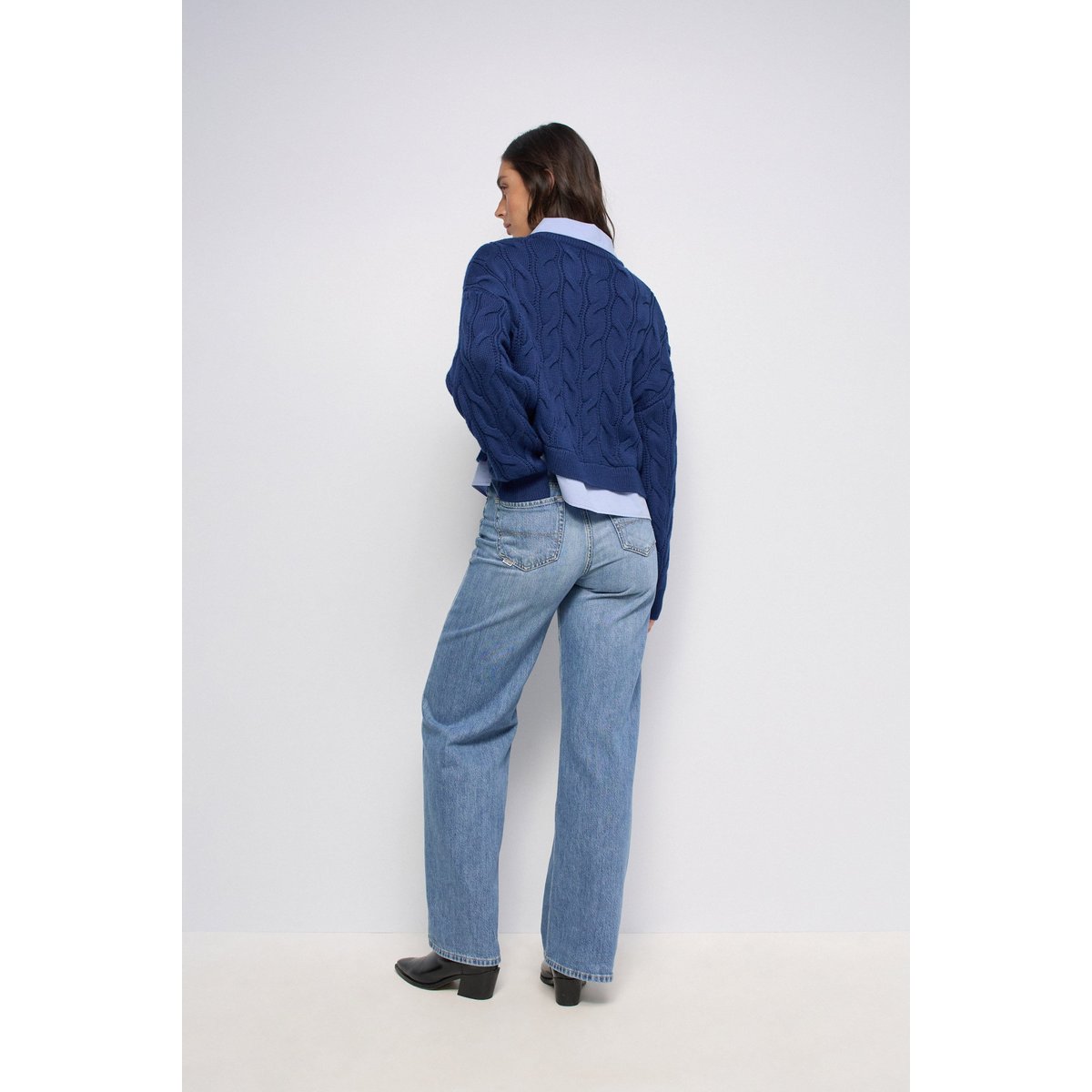 PULL COMBINÉ AVEC CHEMISE bleu, SALSA JEANS