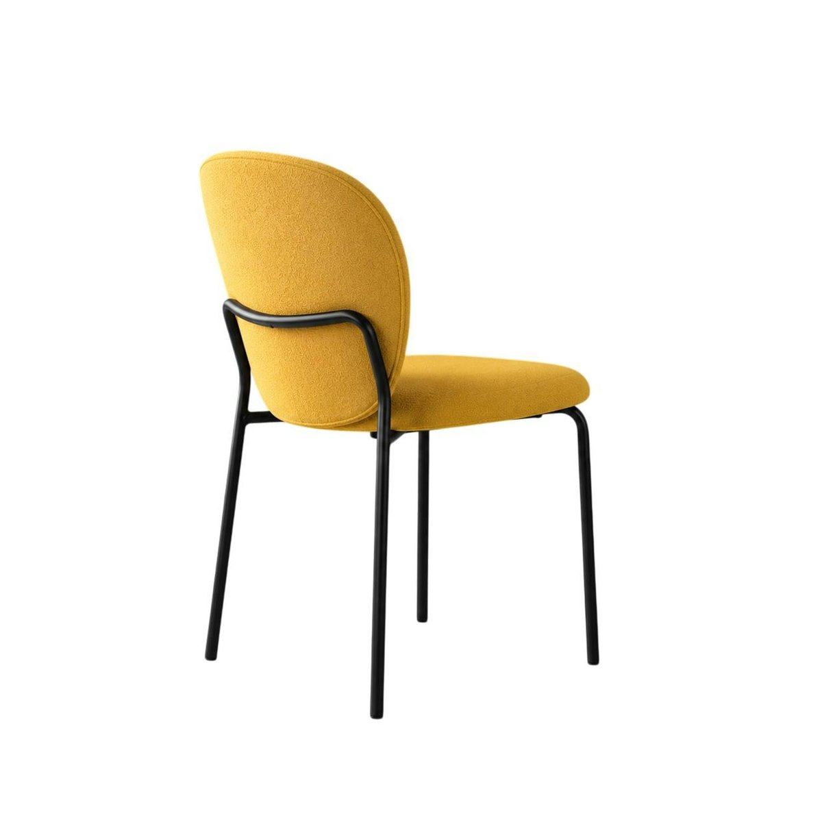 Chaise en tissu, design arrondi LORA (lot de 2) moutarde, PIER IMPORT