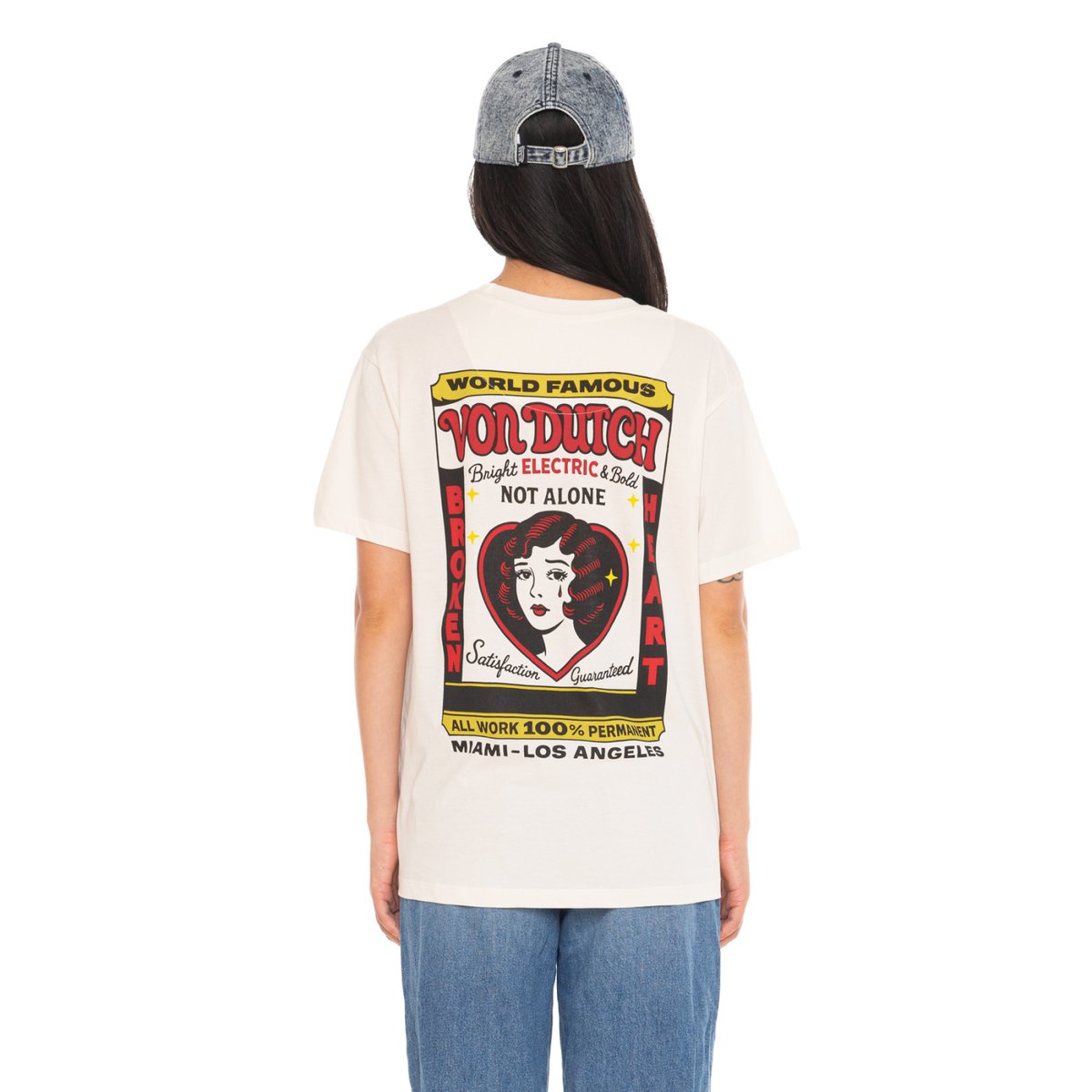 Tee Shirt coton FACE beige/jaune/rouge/noir, VON DUTCH