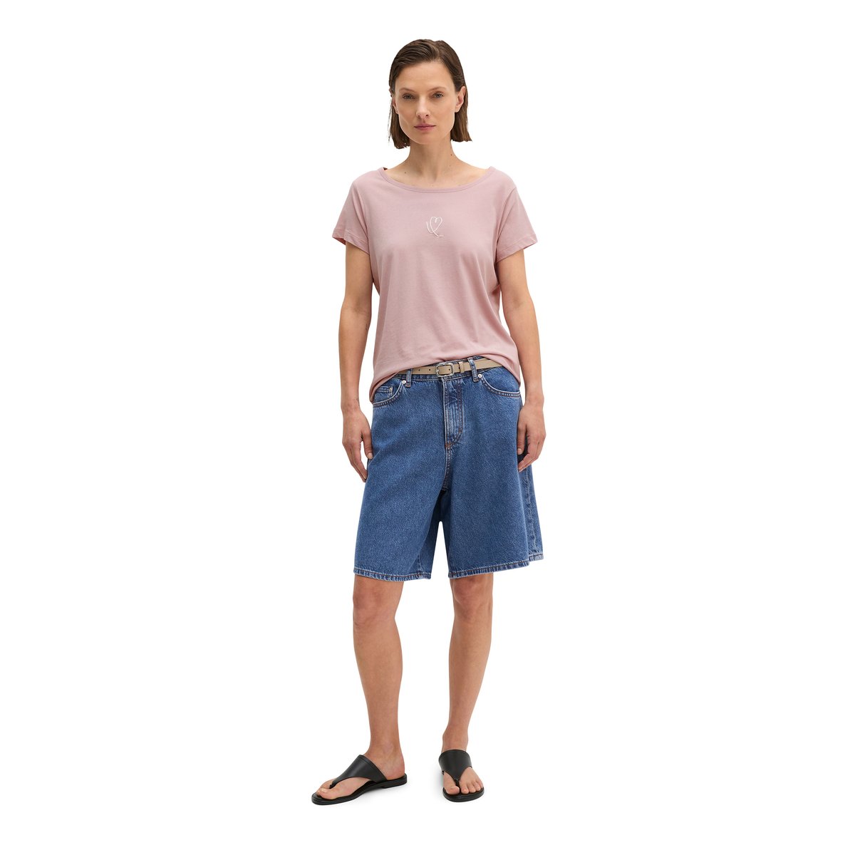 T-shirt regular en single jersey léger rose pale, MARC O'POLO