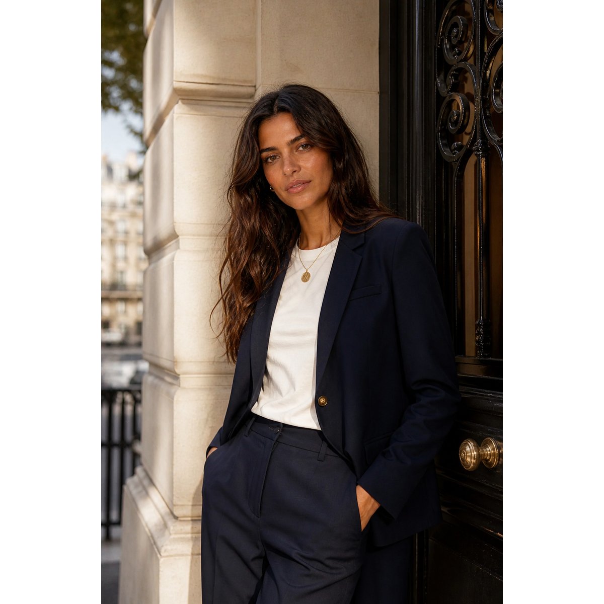 Veste col revers uni VADALS 25-marine, LA PETITE ETOILE