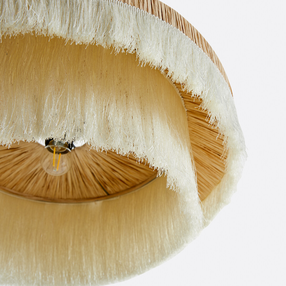Suspension frangée en raphia Ø50 cm, Kavi naturel/crème, LA REDOUTE INTERIEURS