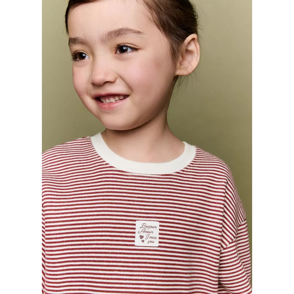 Robe en maille à rayures cerise, MANGO BABY