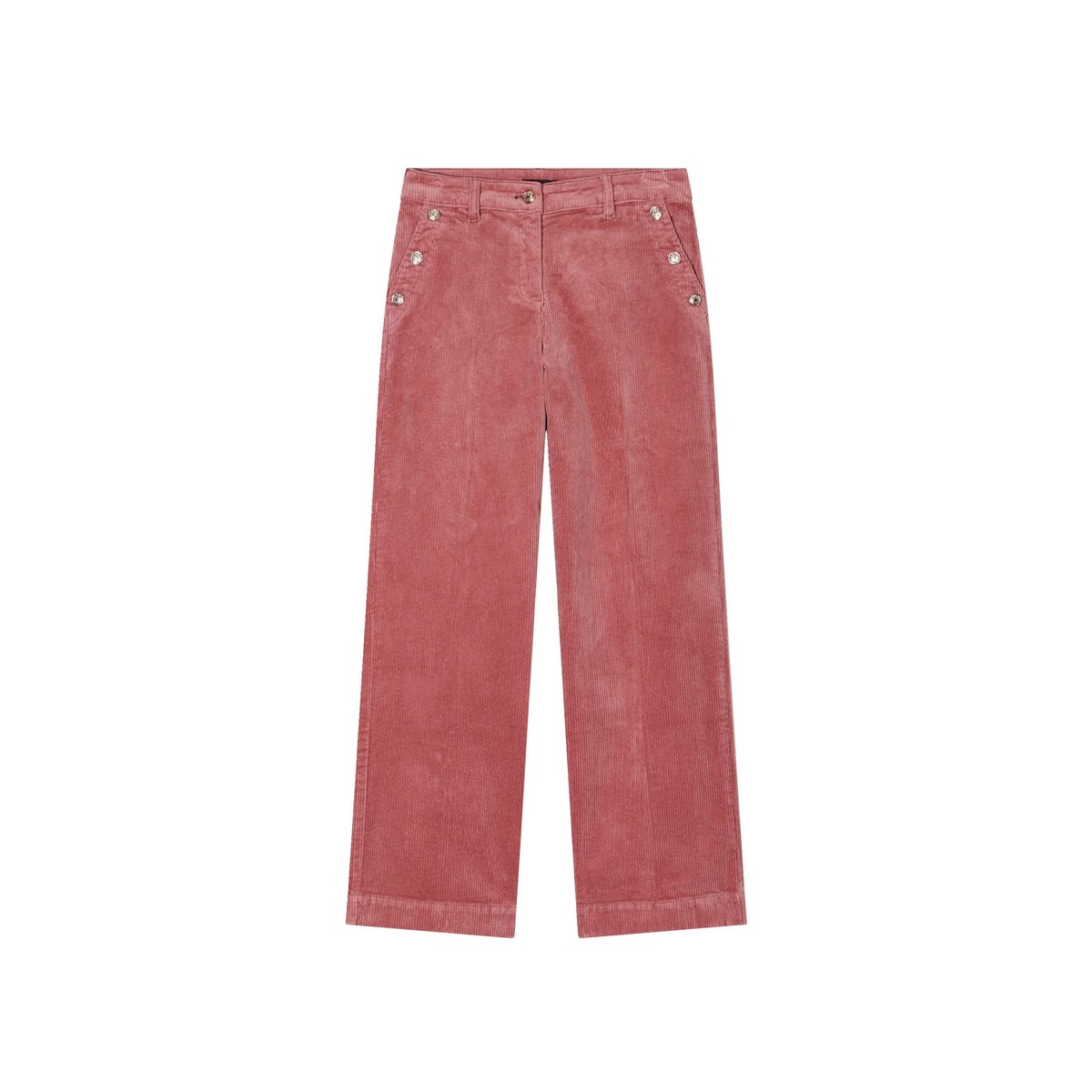 Pantalon large velours côtelé rose framboise, BREAL