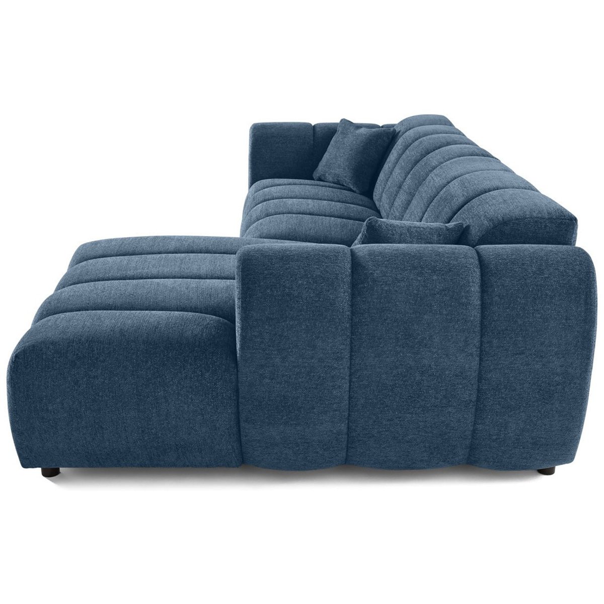 Canapé d'Angle droit 4 places - CURTIS bleu, BEST MOBILIER