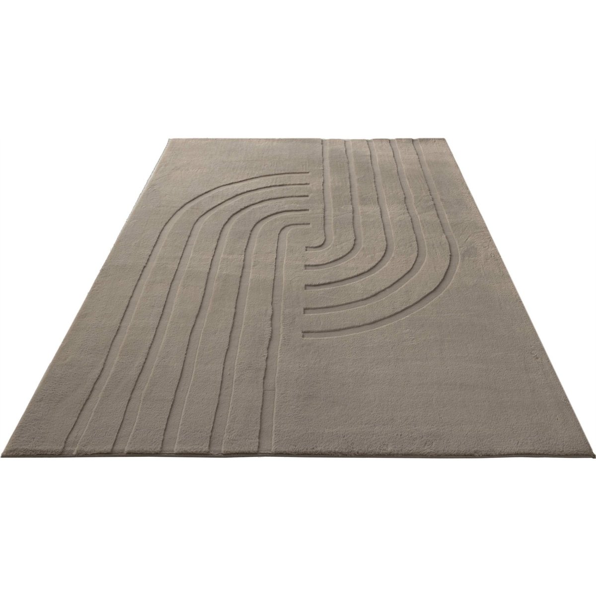 Tapis rectangulaire à motif géométrique taupe gris clair nuancé beige, ARTE ESPINA