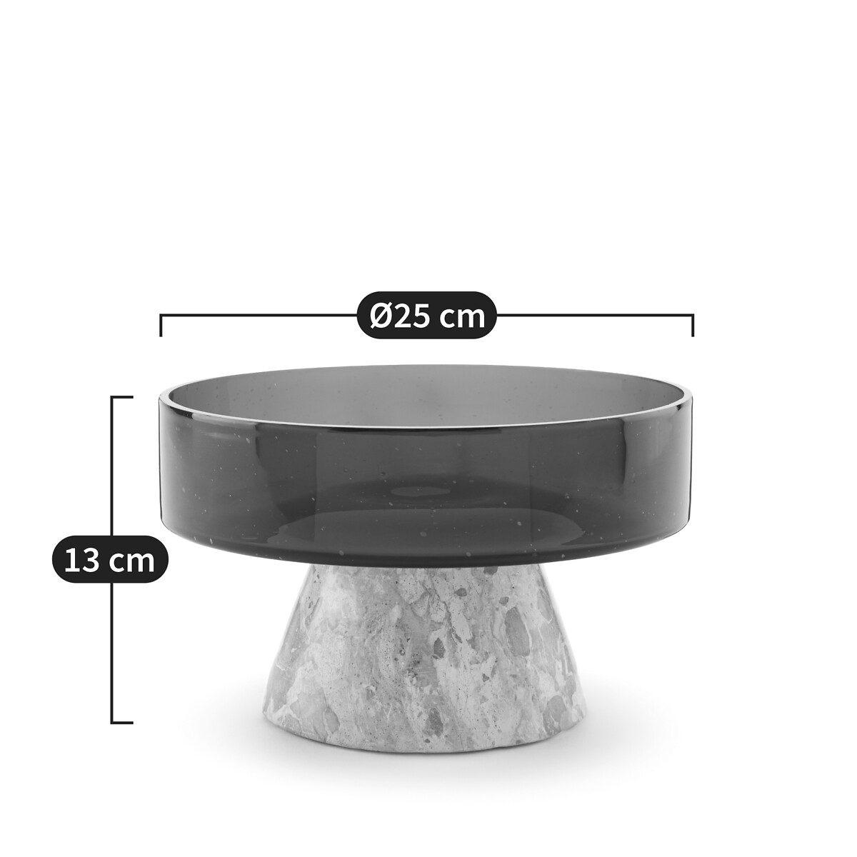 Trapani Glass and Marble Dish brown marble, AM.PM