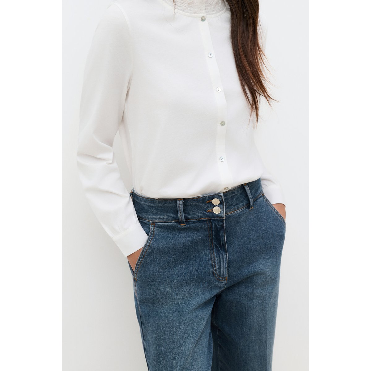Pantalon mom taille haute PEDDY denim stone, CAROLL
