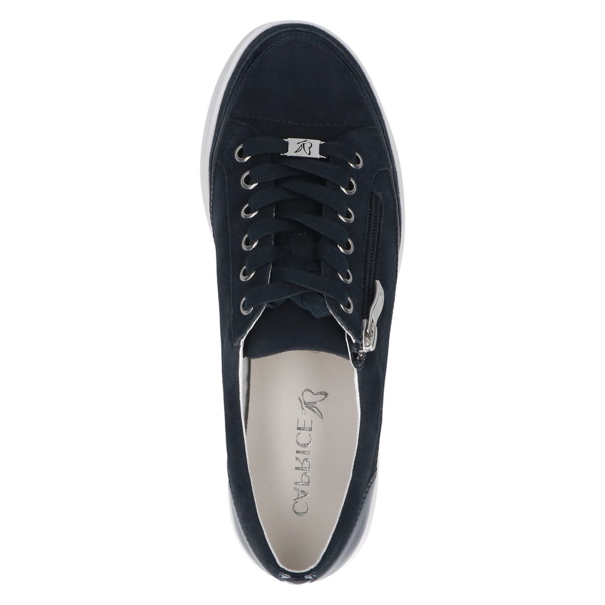 Basket en cuir bleu blue océan combiné, CAPRICE