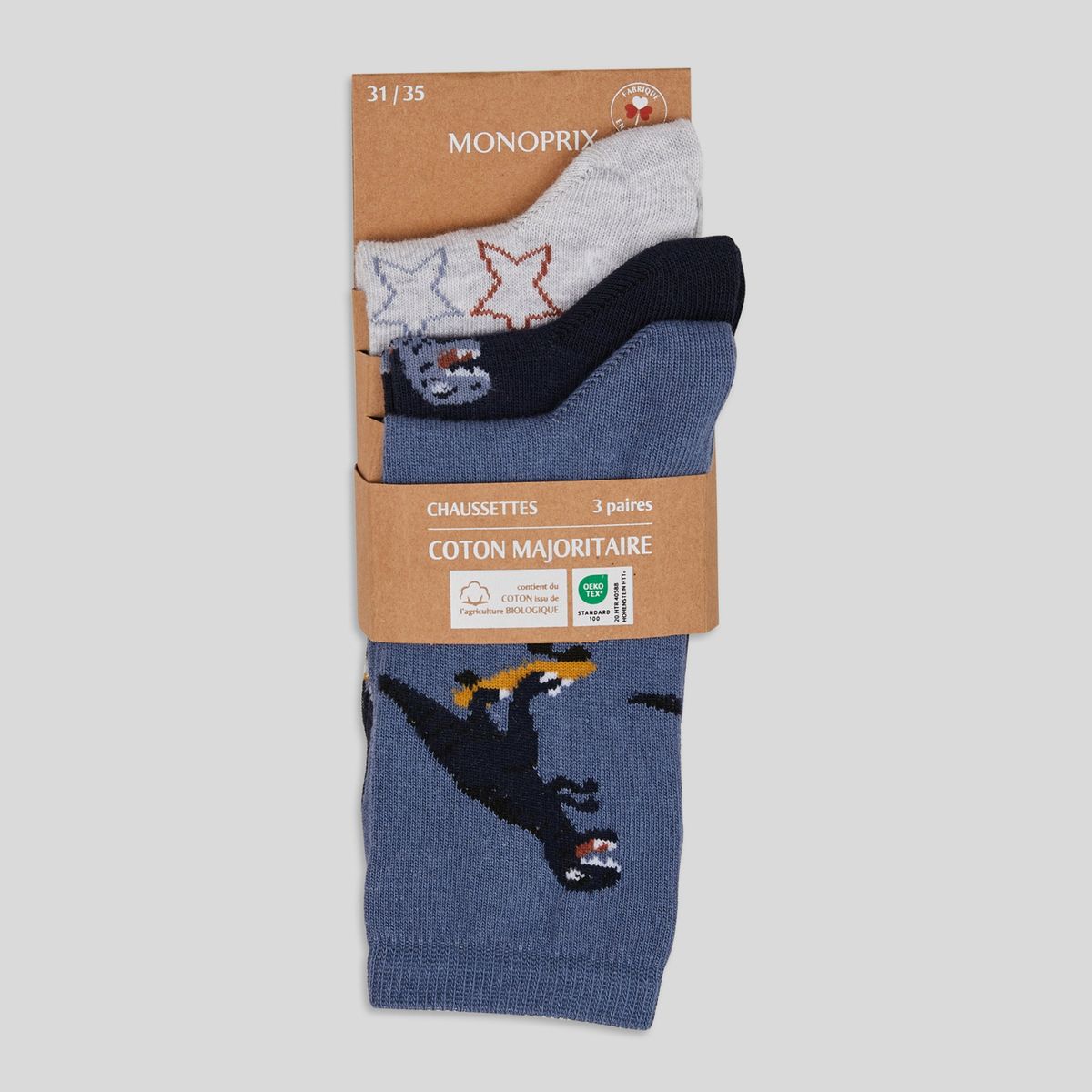 Lot de 3 chaussettes marine, MONOPRIX KIDS