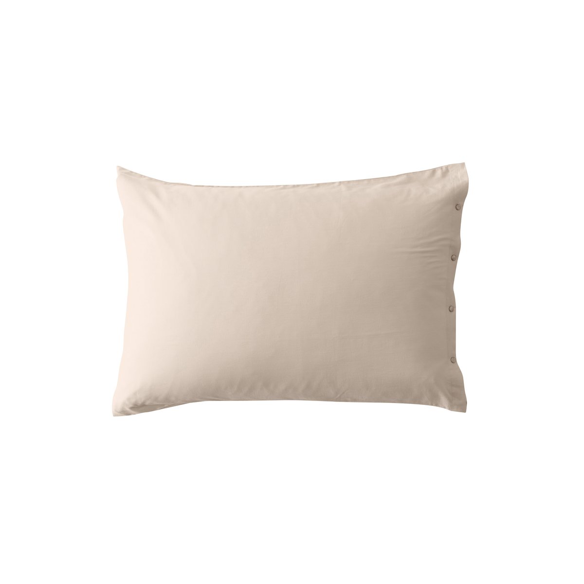 Taie d'oreiller rectangulaire satin de coton bio lavé QUARTZ dune, CARRE BLANC