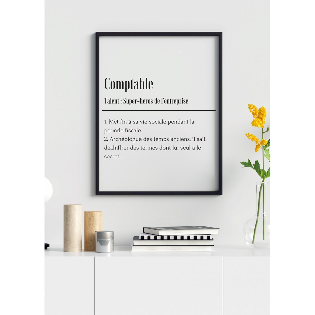 Affiche Définition Comptable blanc, L'AFFICHERIE