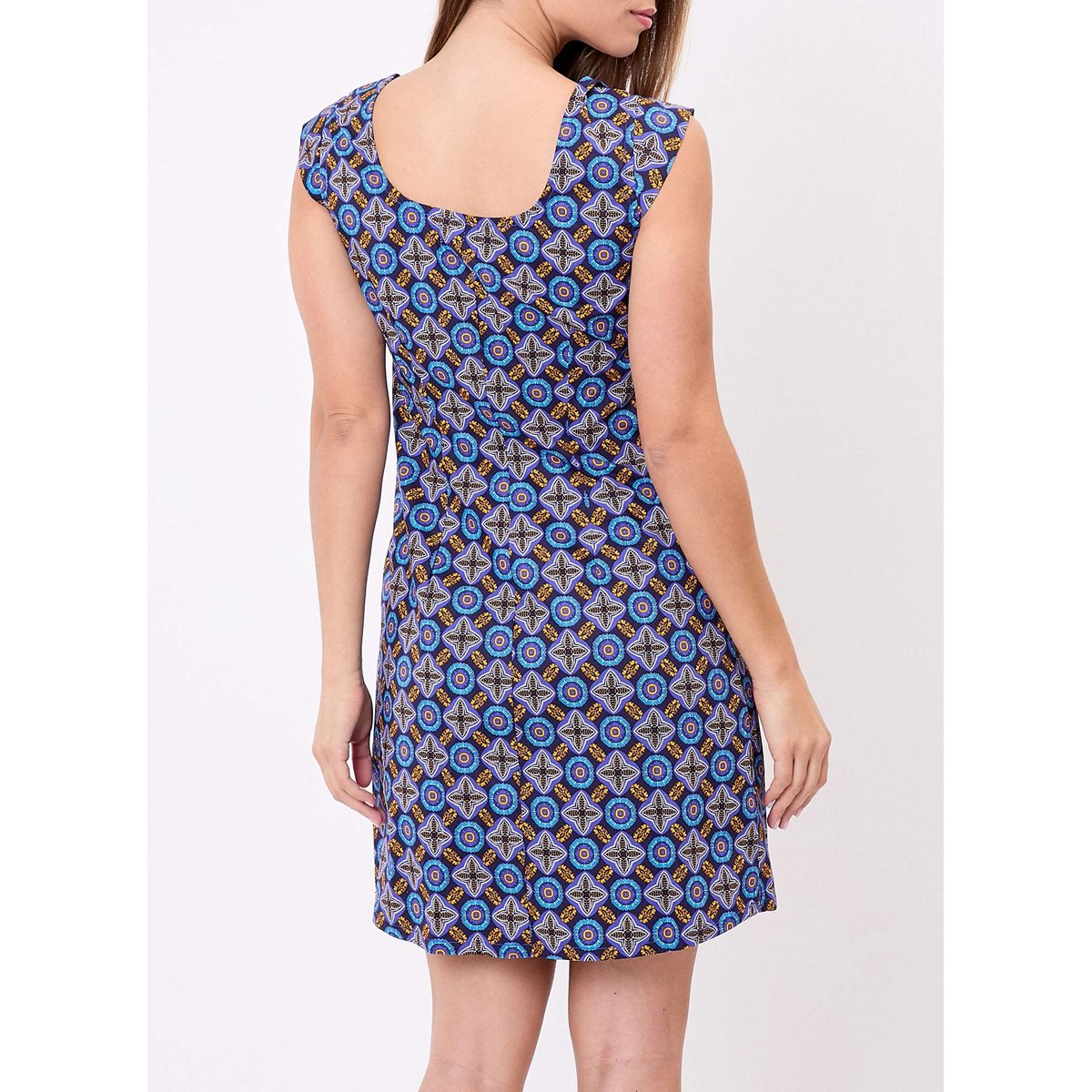 Robe droite coton stretch MARTHA bleu nuit nairobi, PRINCESSE NOMADE