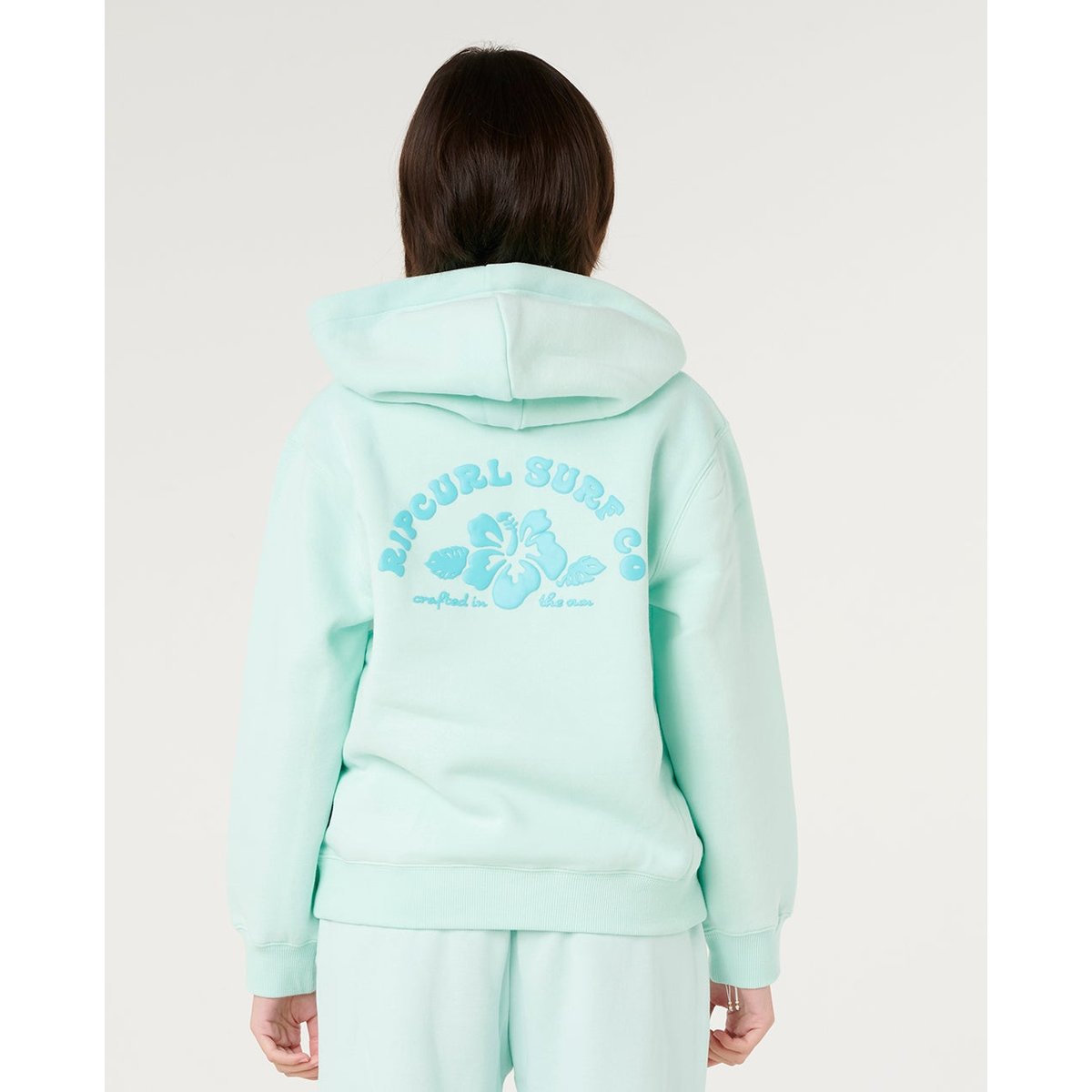 Sweat à capuche Hibiscus Heat Fille bleu mer clair, RIP CURL