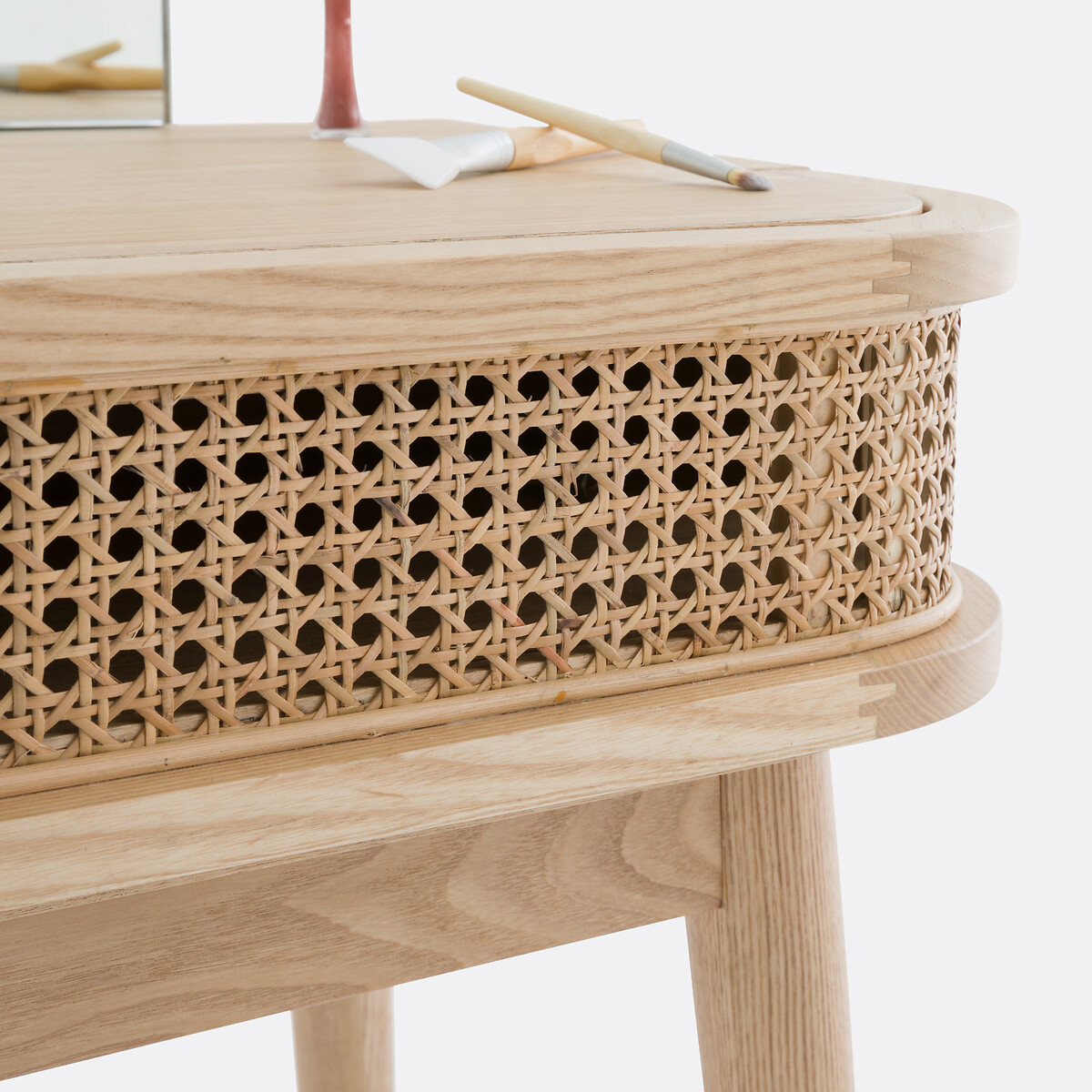 Coiffeuse 2 tiroirs cannage, Laora naturel, LA REDOUTE INTERIEURS