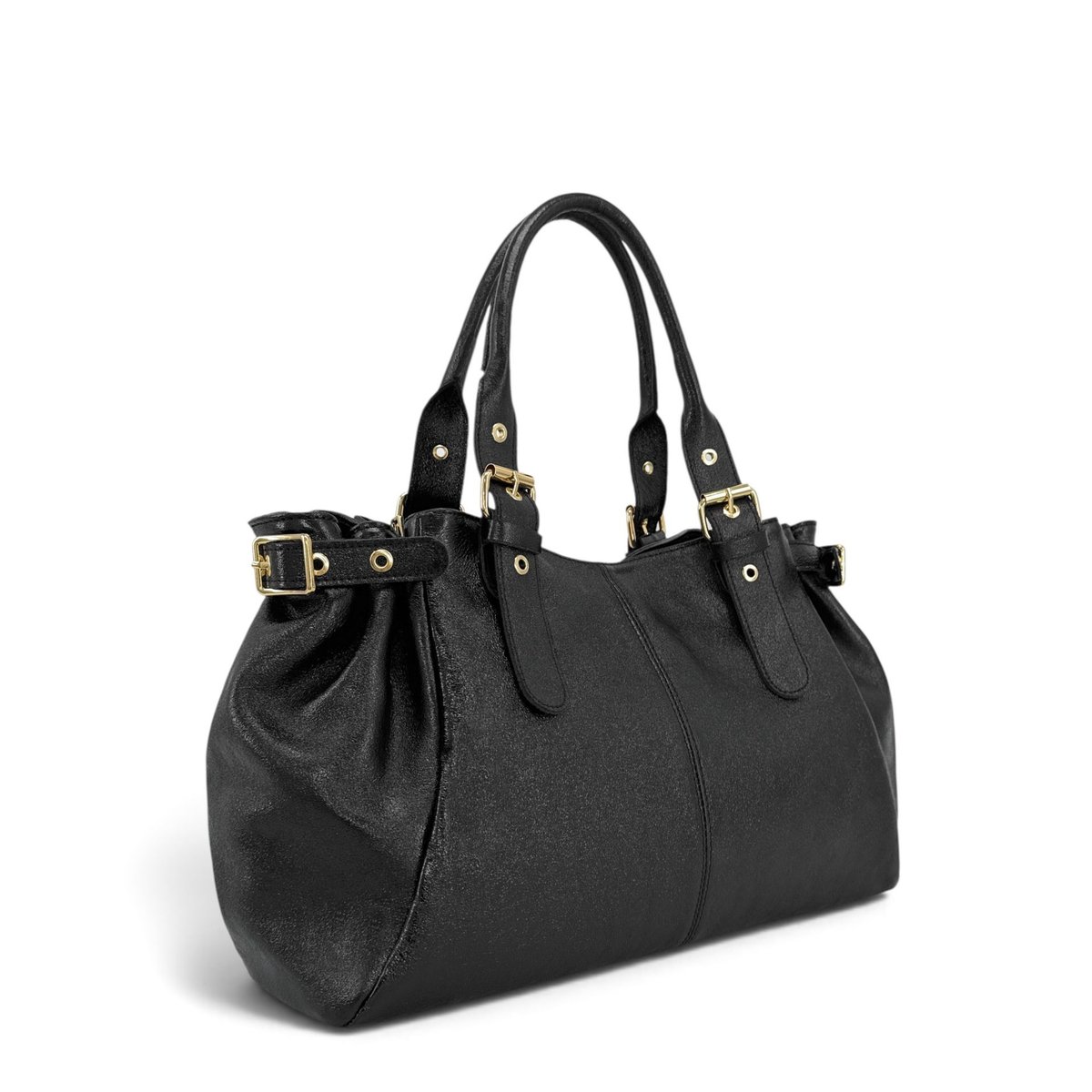 Sac bowling en cuir irisé NEW PRINCESS XL noir irisé, OH MY BAG