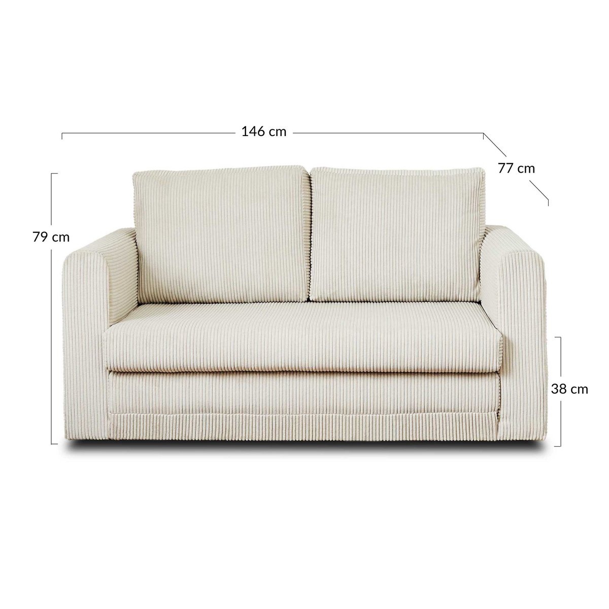 Canapé Convertible 2 places - MARILIA beige, BEST MOBILIER