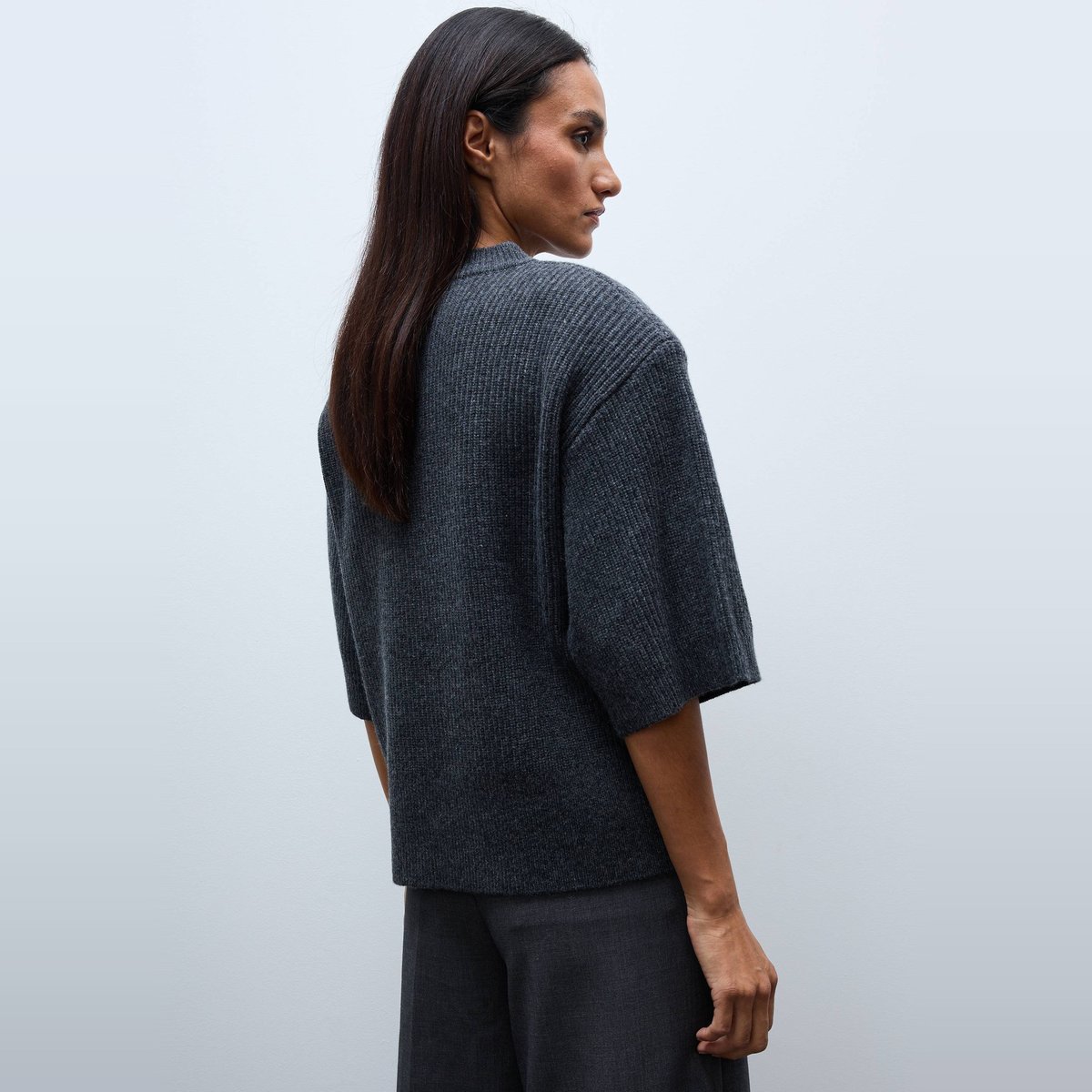 Pull manches coudes en laine avec épaulettes requin, MONOPRIX
