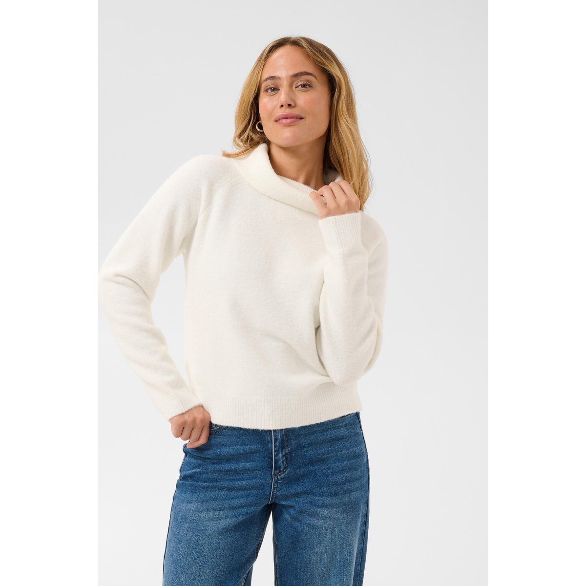 Pullover tricoté blanc snow white, KAFFE