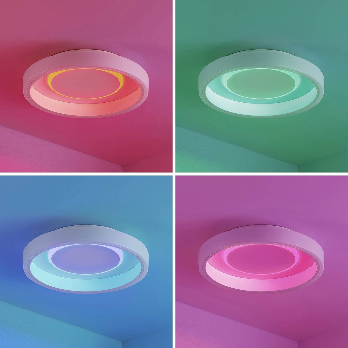 Plafonnier en métal moderneLED, Wikani blanc, LINDBY