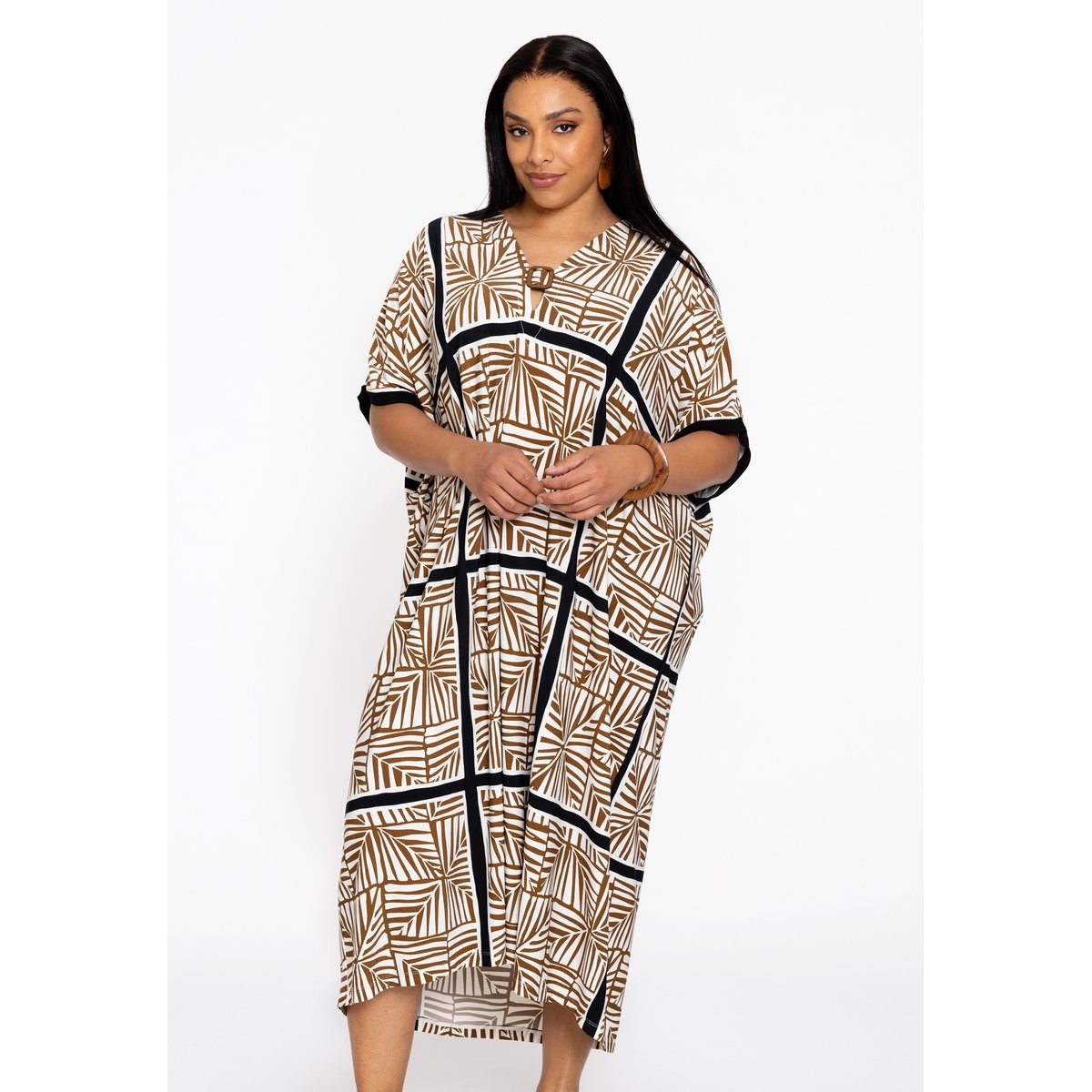 Caftan imprimée écru, YOEK