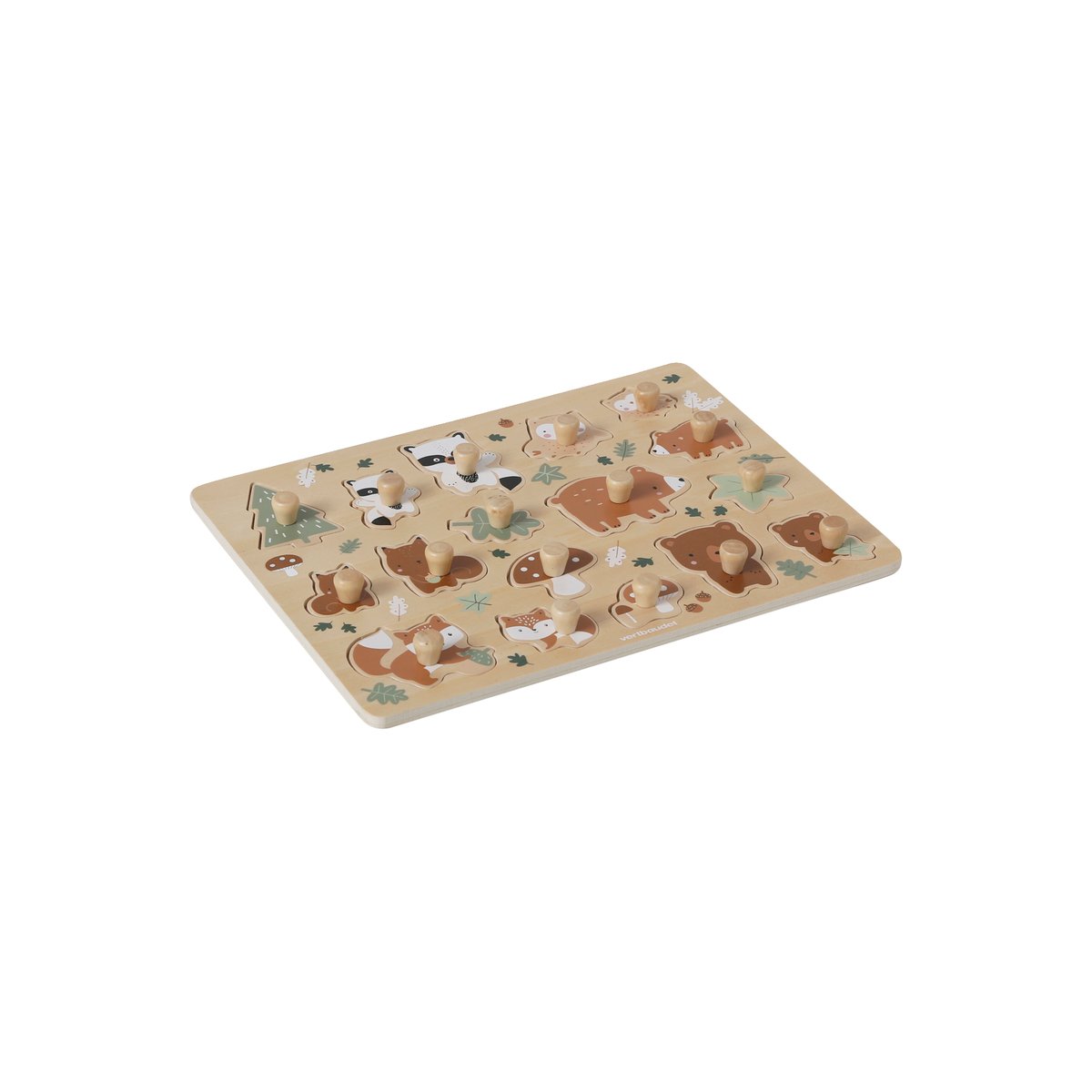 Puzzle boutons GREEN FOREST en bois blanc, VERTBAUDET