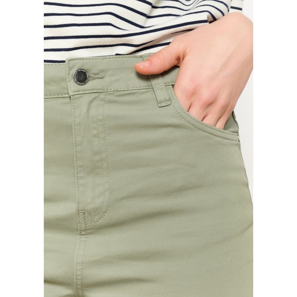 Pantalon à taille haute khaki, LOLALIZA