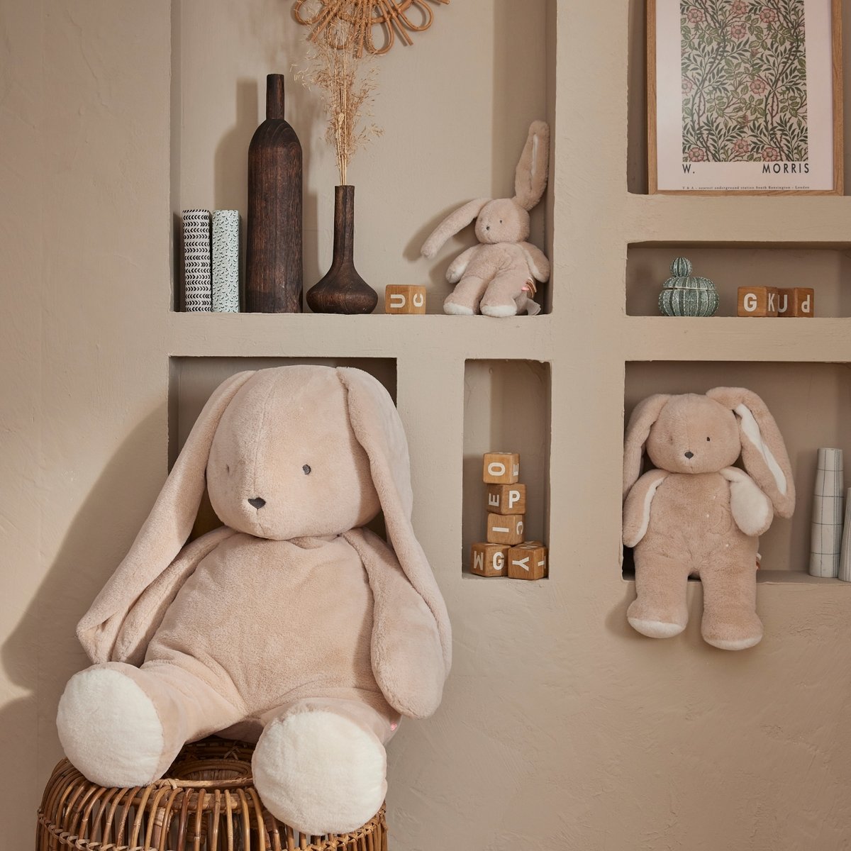 Peluche beige, blanc, NOUKIE'S