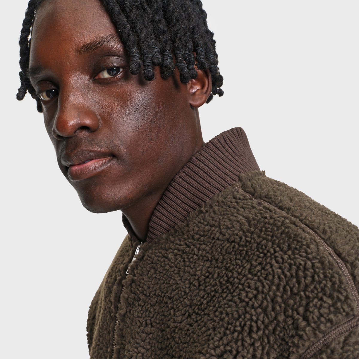Blouson bomber sherpa détails contrastants zippé bois, AIGLE