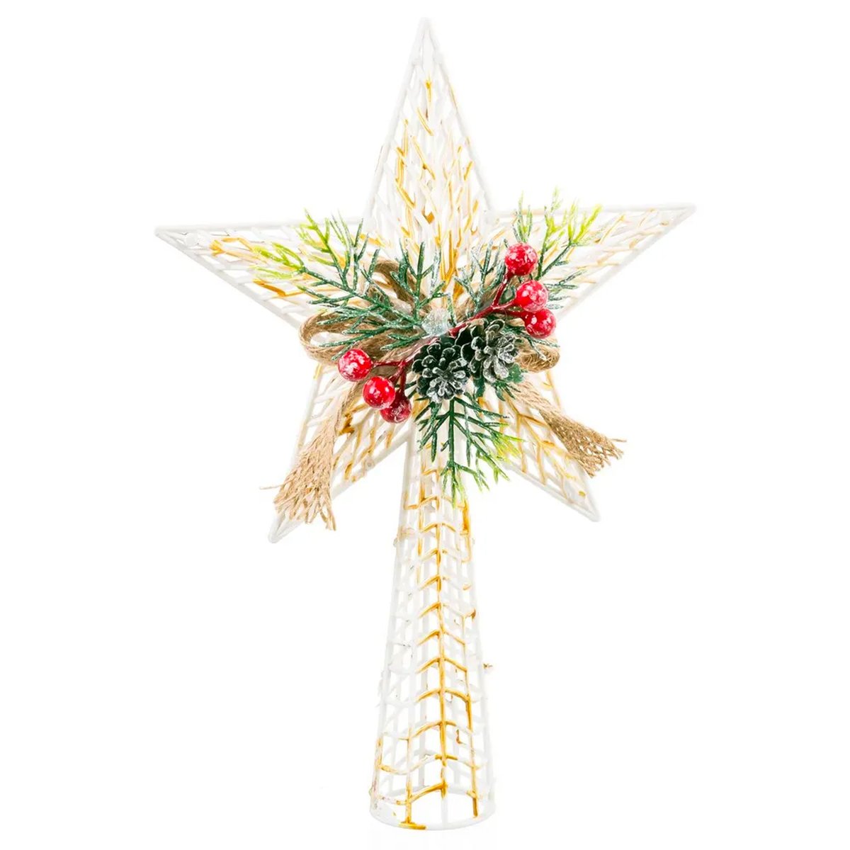 Cimier de sapin de noël Étoile 18x5x27cm doré, WADIGA