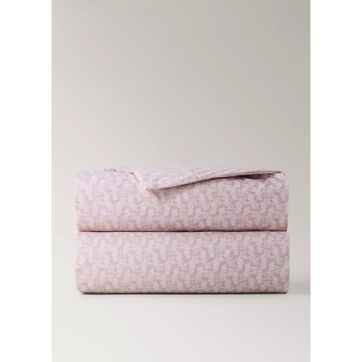 Housse de couette percale de coton imprimé fleuri lit 90 cm nude, MANGO HOME
