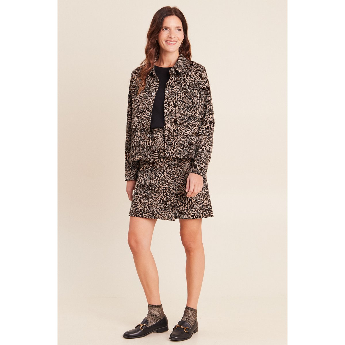 Veste droite doublée beige, BREAL