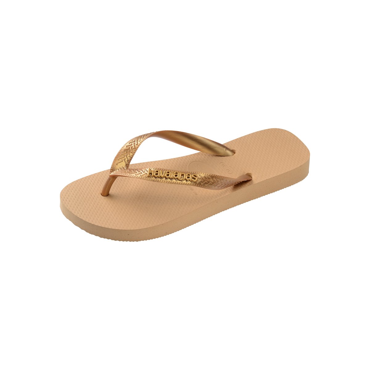 Tongs Slim Logo Metallic or, HAVAIANAS