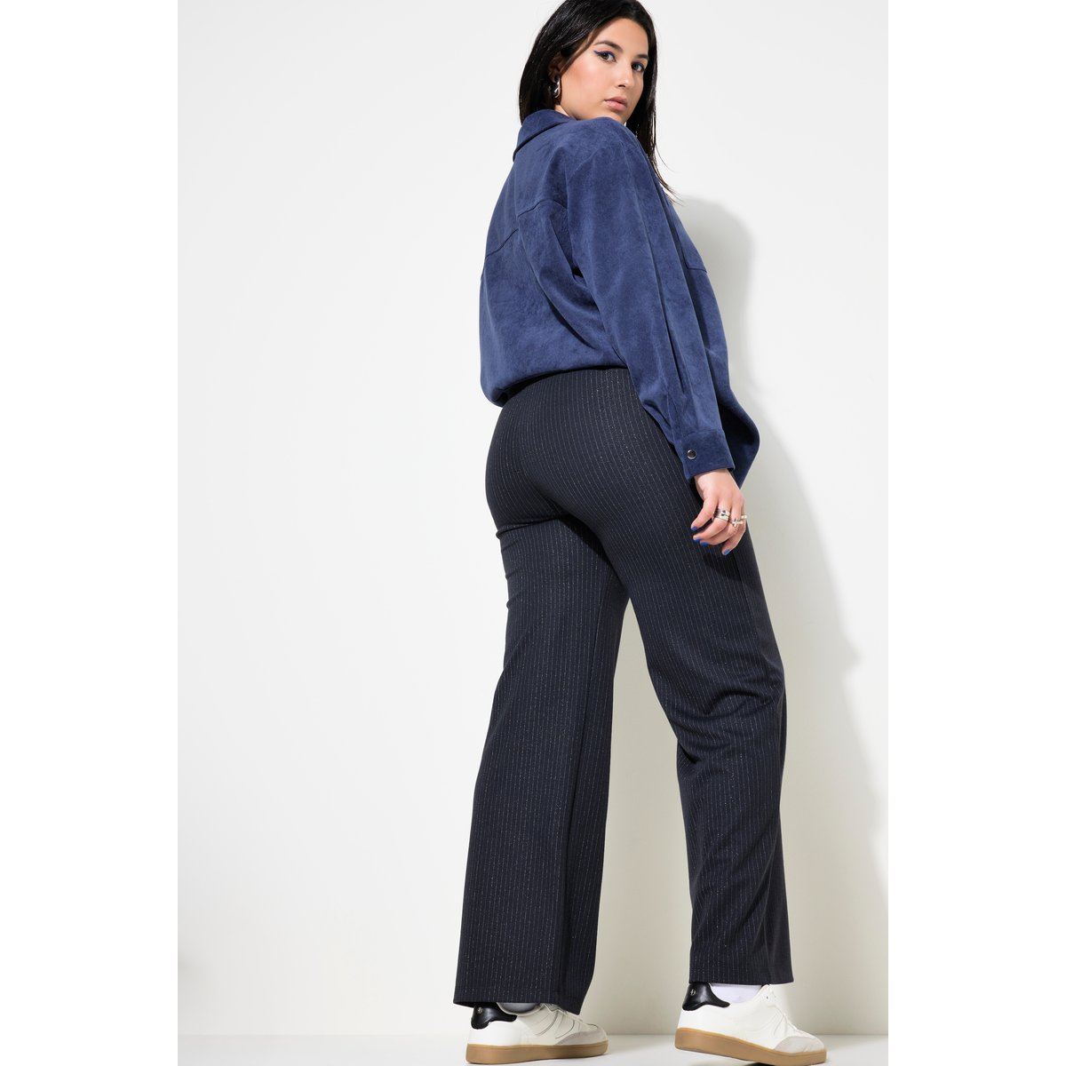 Pantalon à enfiler. Jambes larges et fines marine, STUDIO UNTOLD