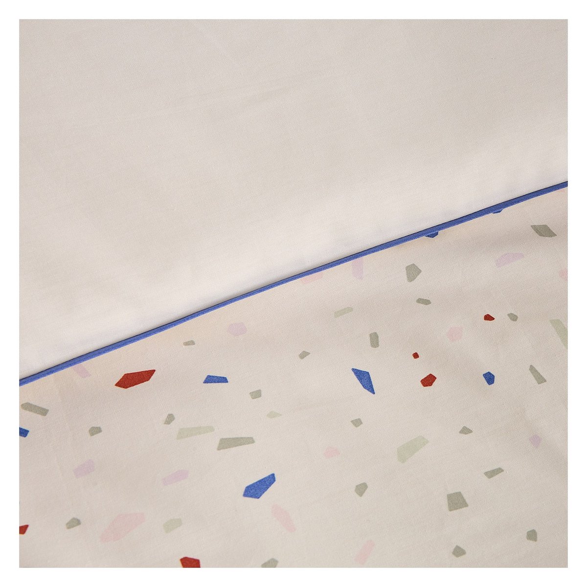 Parure de lit en percale de coton bio ARLETTE multicolore, HABITAT