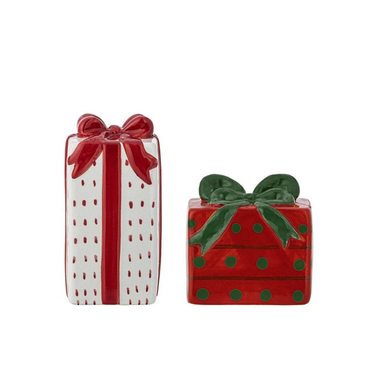 Salière poivrière céramique décoration noël MARNIA rouge, BLOOMINGVILLE
