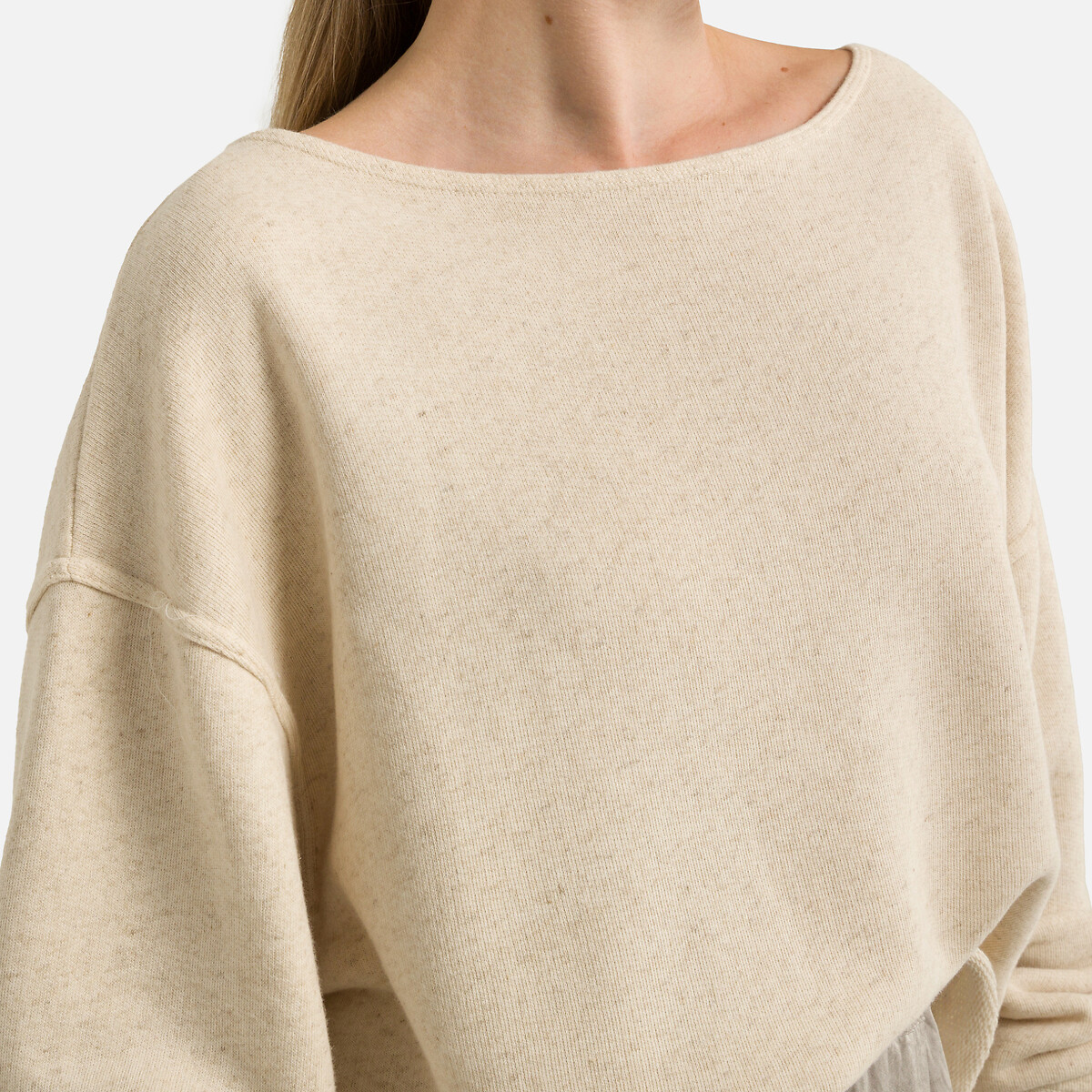 Sweatshirt ITONAY, U-Boot-Ausschnitt ecru meliert, AMERICAN VINTAGE