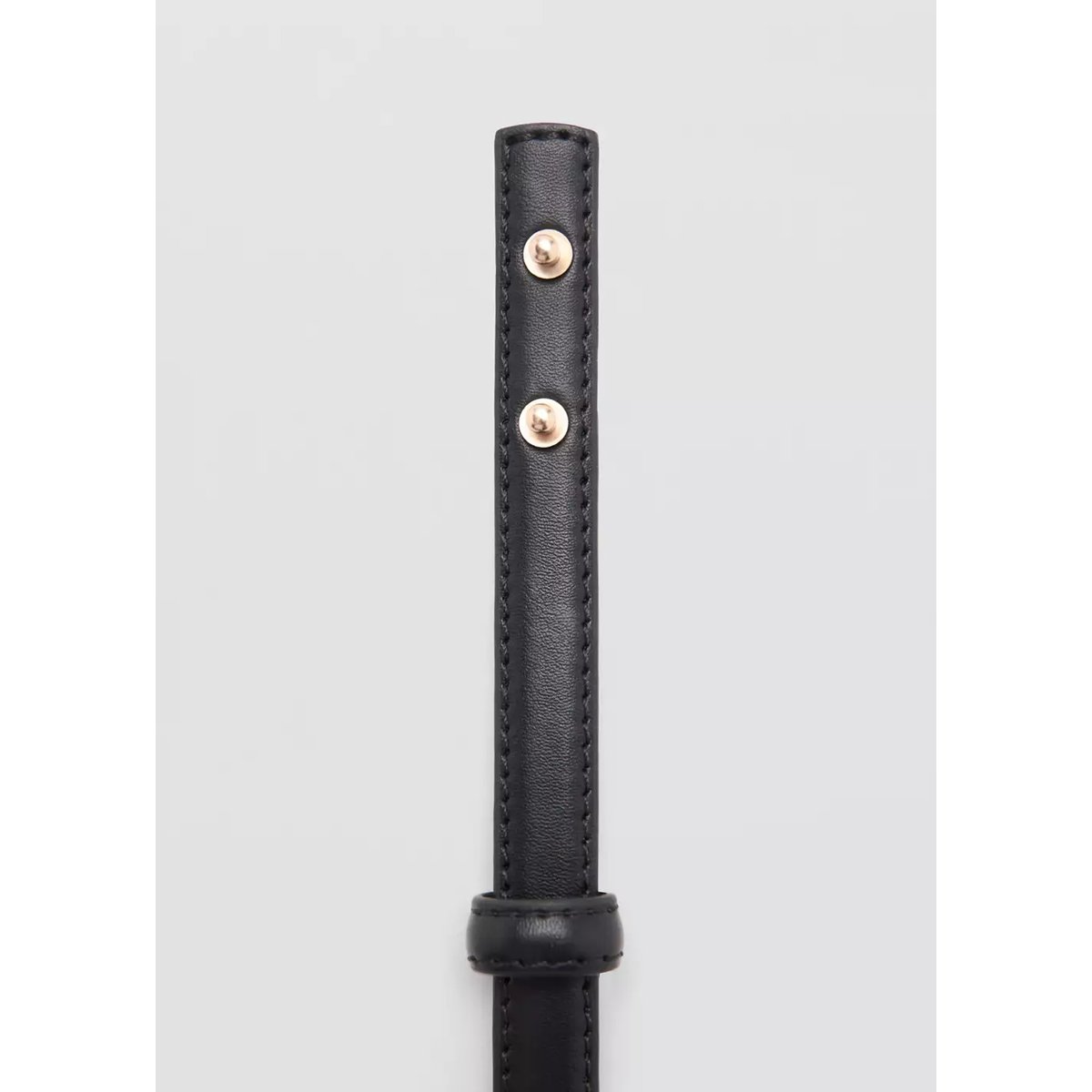 Ceinture fine détail métallique noir, MANGO
