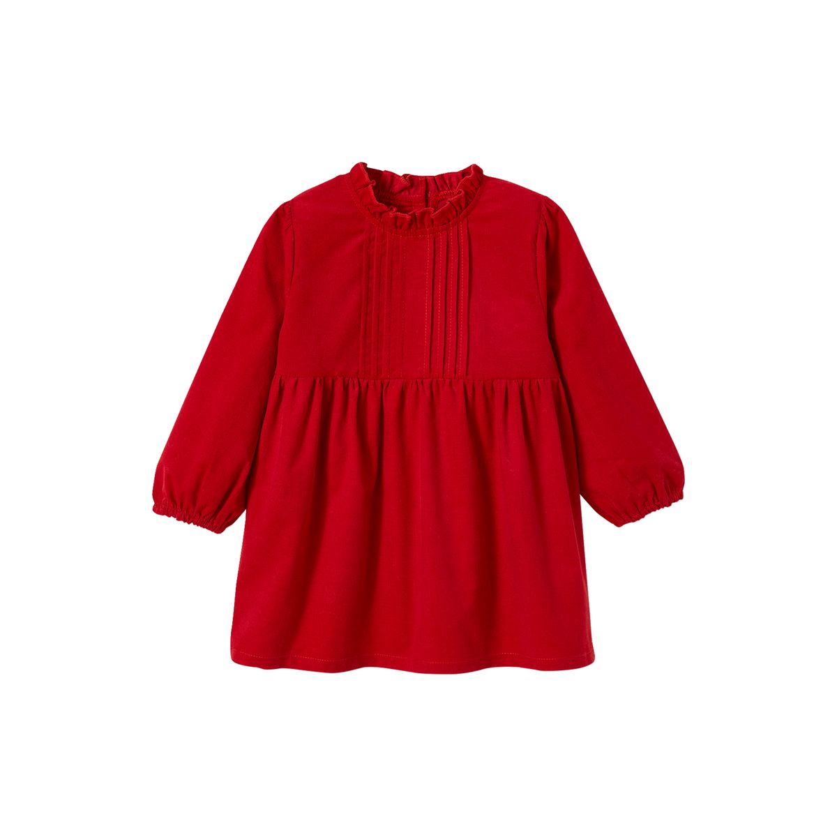 Ensemble de Noël bébé : robe, gilet en imitation fourrure, collants et bandeau assorti rouge, VERTBAUDET