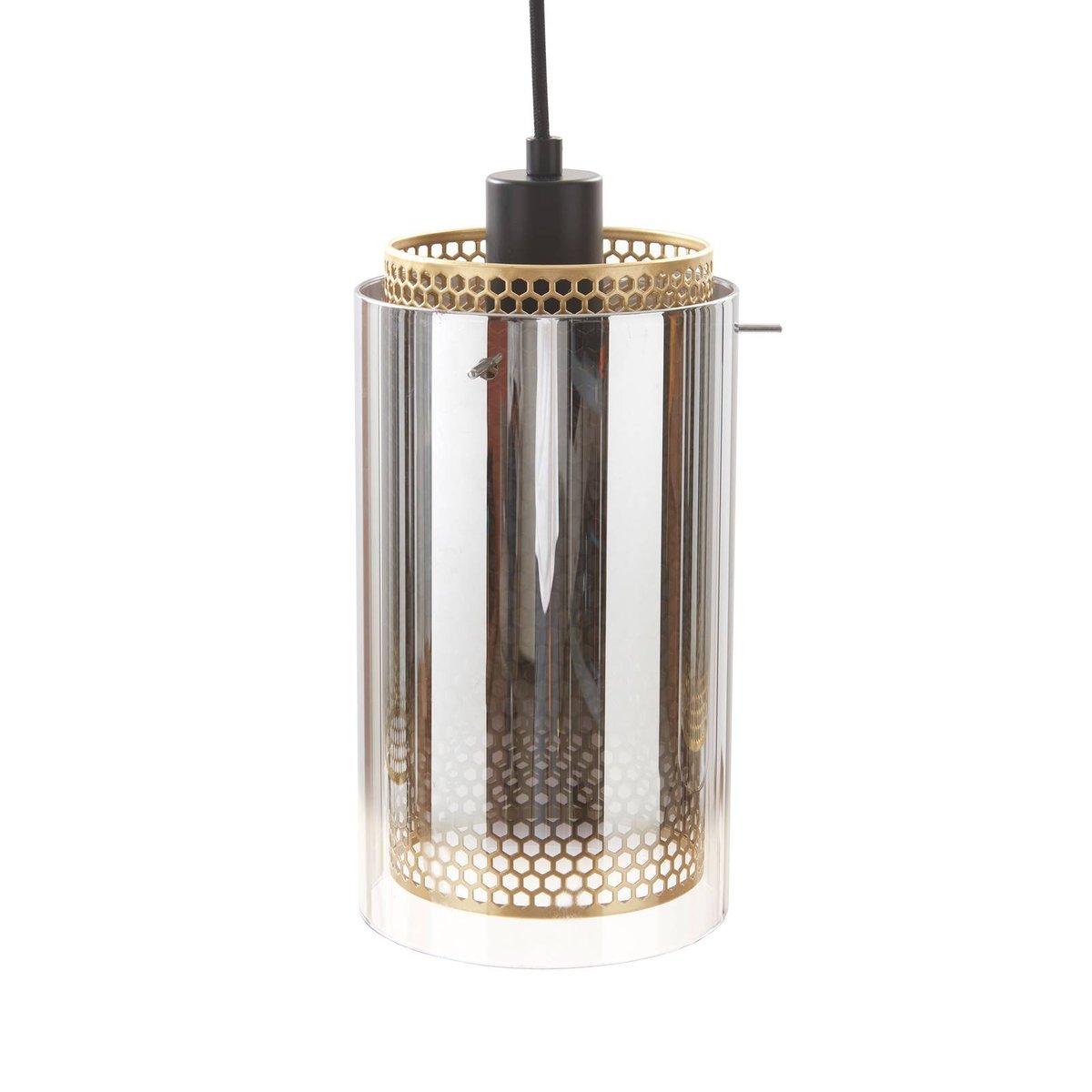 Suspension en verre moderne, Sterzy anthracite, or, LUCANDE