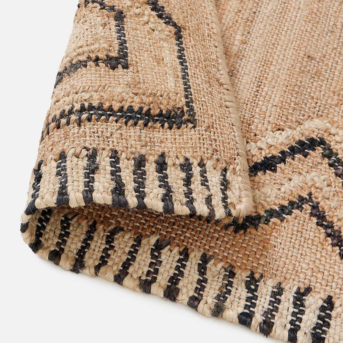 Tapis en jute et coton, EBOKO noir/naturel, LA REDOUTE INTERIEURS