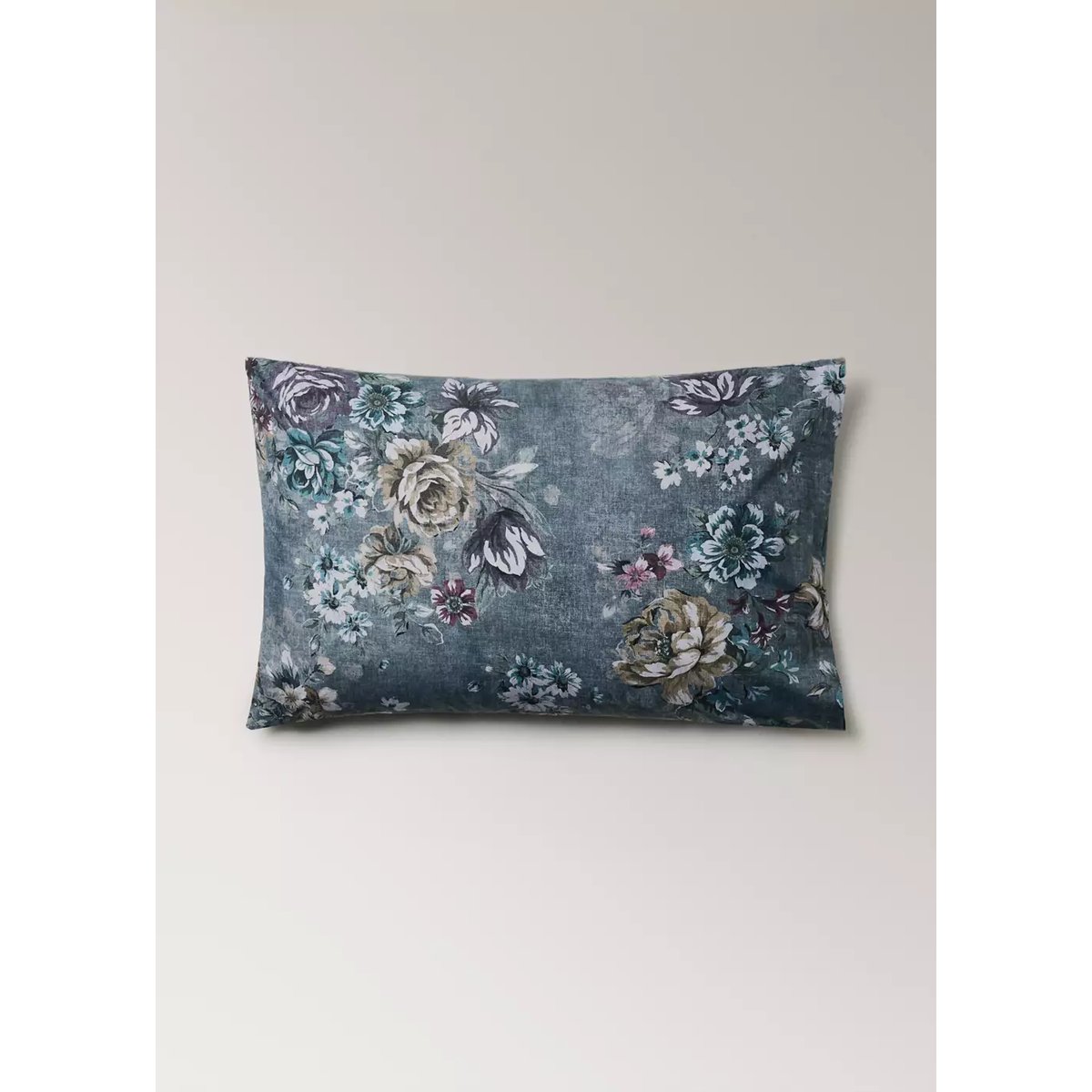 Lot de taies d’oreiller 100 % coton floral 50 x 75 cm vert forêt, MANGO HOME