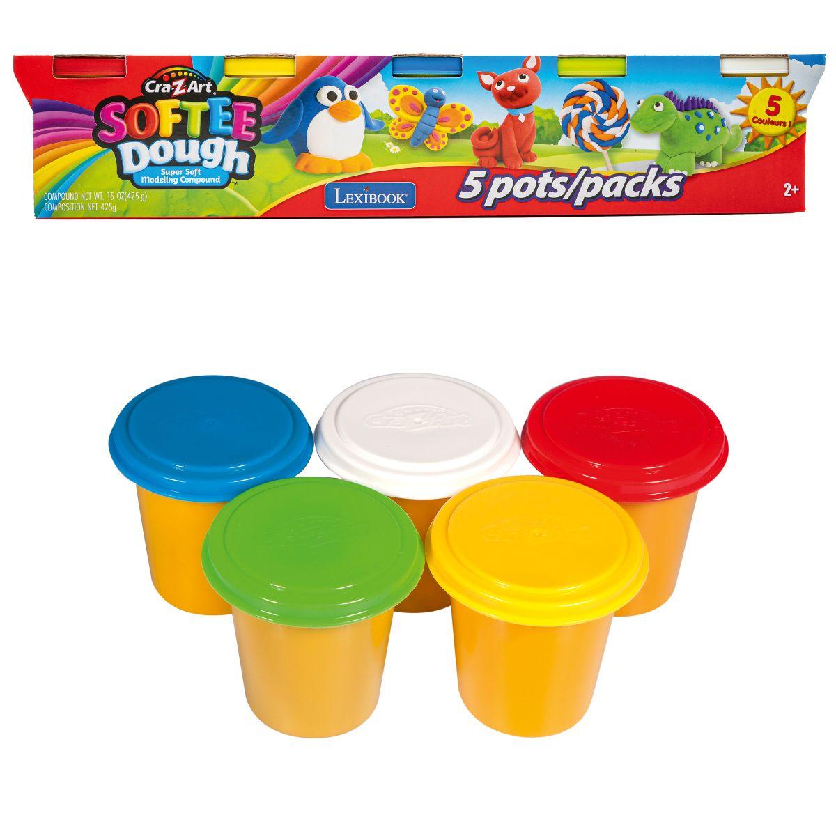 Coffret de pâte à modeler 5 couleurs multicolore, LEXIBOOK
