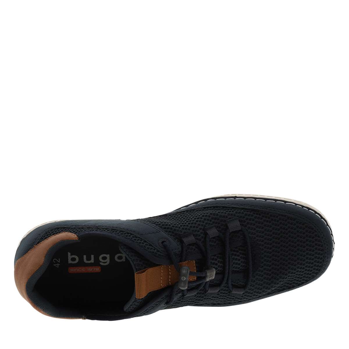 Sneakers talon plat bleu, BUGATTI